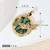 Women's Geometric Diamondencrusted White Shell Abalone Shell Necklace Pendant Jewelry Accessories Electroplated Simple Style