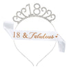 Women's Geometric Diecast Crown Headband And Shoulder Strap Etiquette Belt Set With Electroplating Treatment