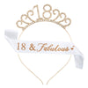 Women's Geometric Diecast Crown Headband And Shoulder Strap Etiquette Belt Set With Electroplating Treatment