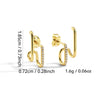 Women's Geometric Double Ring Diamond Earrings Copper Plated With 18K Gold Jewelry