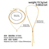 Women's Geometric Doublelayer Plated Iron Flat Snake Chain Necklace With Tassel Pendant And Lobster Clasp Versatile Fashion Jewelry