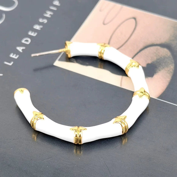 Women's Geometric Dripping Glaze Alloy Statement Earrings With 925 Silver Ear Needles And Gold Plated Finish Wholesale Jewelry