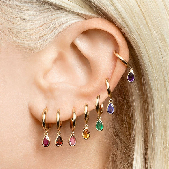 Women's Geometric Dropshaped Copper Plated With Real Gold Zircon Earrings
