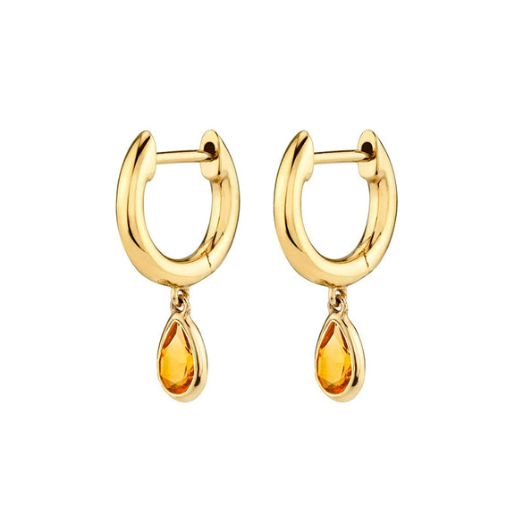 Women's Geometric Dropshaped Copper Plated With Real Gold Zircon Earrings