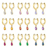 Women's Geometric Dropshaped Copper Plated With Real Gold Zircon Earrings