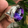 Women's Geometric Eggshaped Asymmetrical Metal Ring With Electroplated Silver Finish And Contemporary Statement Design