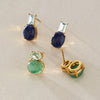 Women's Geometric Eggshaped Rhinestone Stud Earrings With Pvd Vacuum Gold Plating Stainless Steel And Titanium Steel Construction