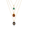 Women's Geometric Eggshaped Stainless Steel Pendant Necklace With Pvd Vacuum Gold Plating And Lobster Clasp