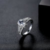 Women's Geometric Eggshaped Zircon Ring With Copper Inlay And Fourprong Setting Simple Fashion Jewelry