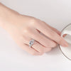 Women's Geometric Eggshaped Zircon Ring With Copper Inlay And Fourprong Setting Simple Fashion Jewelry