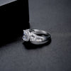 Women's Geometric Eggshaped Zircon Ring With Copper Inlay And Fourprong Setting Simple Fashion Jewelry