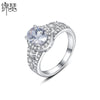 Women's Geometric Eggshaped Zircon Ring With Copper Inlay And Fourprong Setting Simple Fashion Jewelry