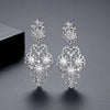 Women's Geometric Electroplated Copper Earrings With Rice Beads Zircon And Pearl Accents For Bridal Events