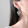 Women's Geometric Electroplated Copper Earrings With Rice Beads Zircon And Pearl Accents For Bridal Events