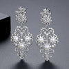 Women's Geometric Electroplated Copper Earrings With Rice Beads Zircon And Pearl Accents For Bridal Events