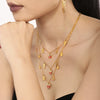 Women's Geometric Enamel Pendant Necklace In Gold Plated Stainless Steel With Regular Chain And Light Luxury Style