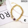 Women's Geometric Evil Eye Zircon Bracelet In Electroplated Copper With Gold Finish Versatile Fashion Jewelry