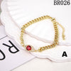 Women's Geometric Evil Eye Zircon Bracelet In Electroplated Copper With Gold Finish Versatile Fashion Jewelry