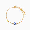 Women's Geometric Evil Magic Eye Enamel Oil Drop S925 Sterling Silver Electroplated Bracelet