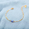 Women's Geometric Evil Magic Eye Enamel Oil Drop S925 Sterling Silver Electroplated Bracelet