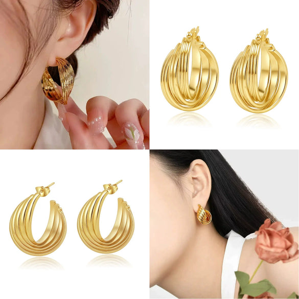 Women's Geometric Exaggerated Hemisphere Round Titanium Steel Polish Earrings