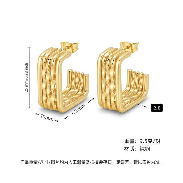 Women's Geometric Exaggerated Hemisphere Round Titanium Steel Polish Earrings