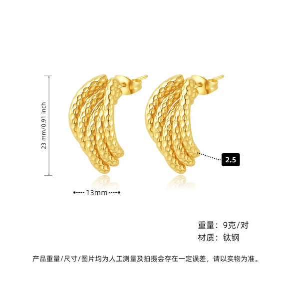 Women's Geometric Exaggerated Hemisphere Round Titanium Steel Polish Earrings