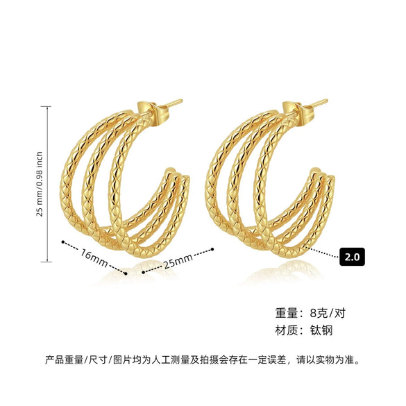 Women's Geometric Exaggerated Hemisphere Round Titanium Steel Polish Earrings