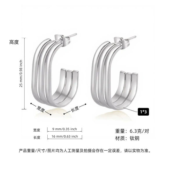 Women's Geometric Exaggerated Hemisphere Round Titanium Steel Polish Earrings