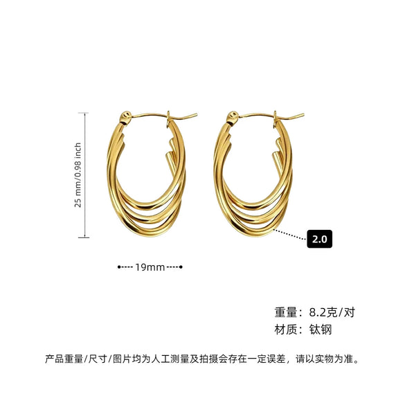 Women's Geometric Exaggerated Hemisphere Round Titanium Steel Polish Earrings