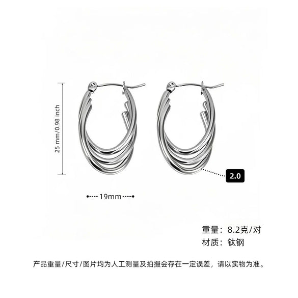 Women's Geometric Exaggerated Hemisphere Round Titanium Steel Polish Earrings