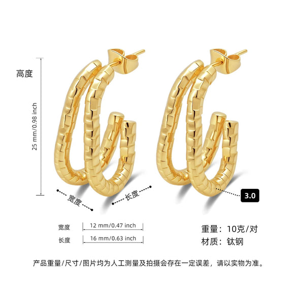 Women's Geometric Exaggerated Hemisphere Round Titanium Steel Polish Earrings