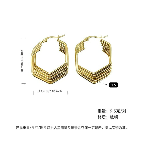 Women's Geometric Exaggerated Hemisphere Round Titanium Steel Polish Earrings