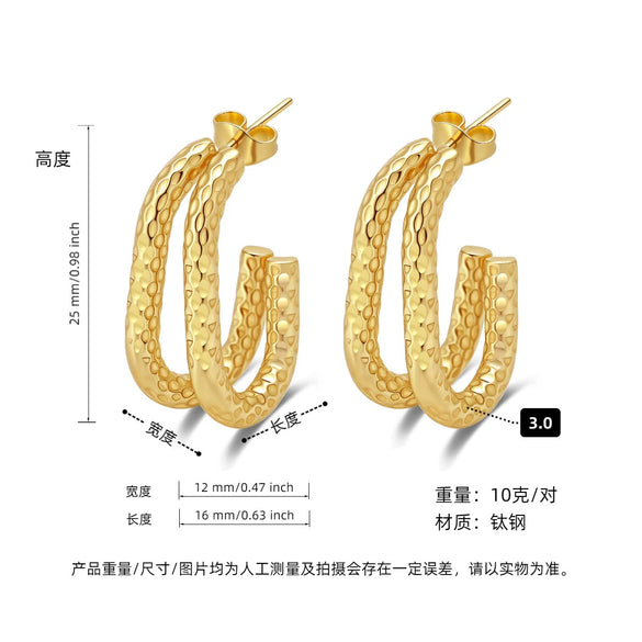 Women's Geometric Exaggerated Hemisphere Round Titanium Steel Polish Earrings