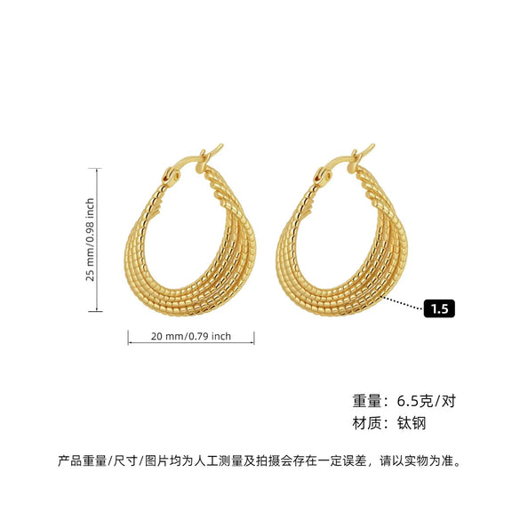 Women's Geometric Exaggerated Hemisphere Round Titanium Steel Polish Earrings