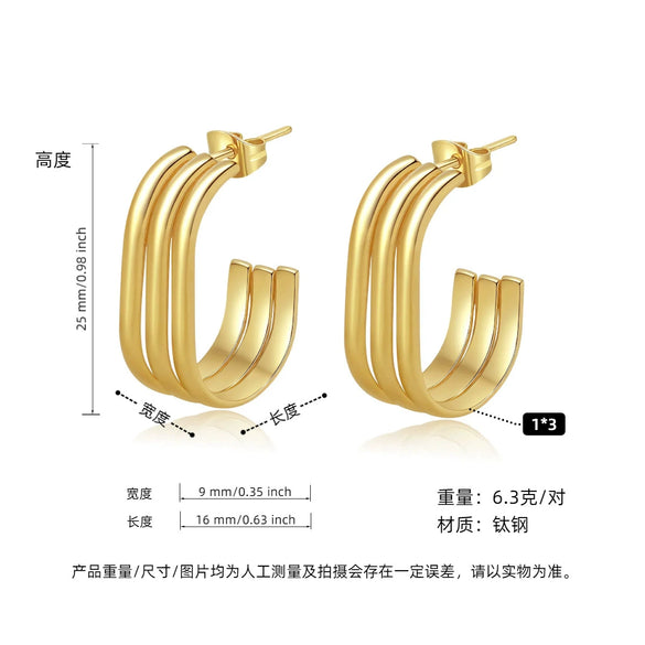 Women's Geometric Exaggerated Hemisphere Round Titanium Steel Polish Earrings