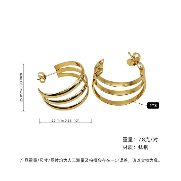 Women's Geometric Exaggerated Hemisphere Round Titanium Steel Polish Earrings