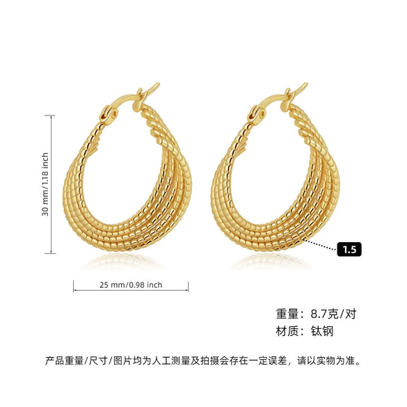 Women's Geometric Exaggerated Hemisphere Round Titanium Steel Polish Earrings