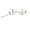 Women's Geometric Eye And Eyelash Earrings With Colorful Zircon Silver Needle And Electroplated Copper Mini Statement Jewelry