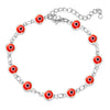 Women's Geometric Eye Bracelet Copper Electroplated Fashion Wrist Chain With Colorful Eye Design Trendy Creative Expression Style