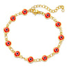 Women's Geometric Eye Bracelet Copper Electroplated Fashion Wrist Chain With Colorful Eye Design Trendy Creative Expression Style