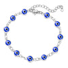 Women's Geometric Eye Bracelet Copper Electroplated Fashion Wrist Chain With Colorful Eye Design Trendy Creative Expression Style