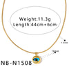 Women's Geometric Eye Motif Zircon Inlaid Gold Plated Stainless Steel Necklace And Bracelet Set