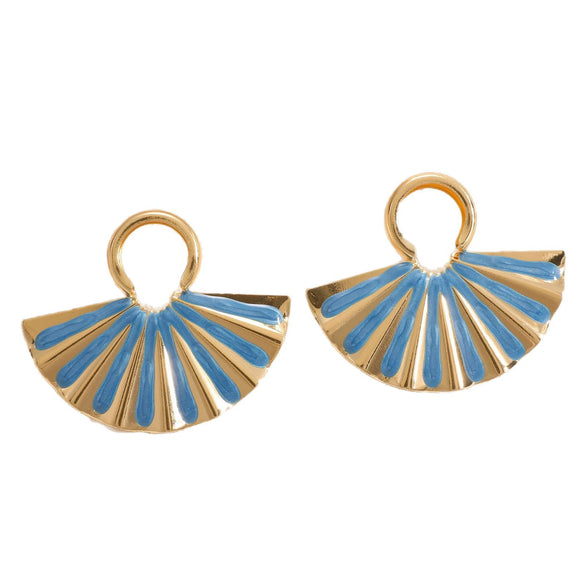Women's Geometric Fanshaped Goldtone Electroplated Stainless Steel Earrings Elegant Minimalist Modern Ear Jewelry