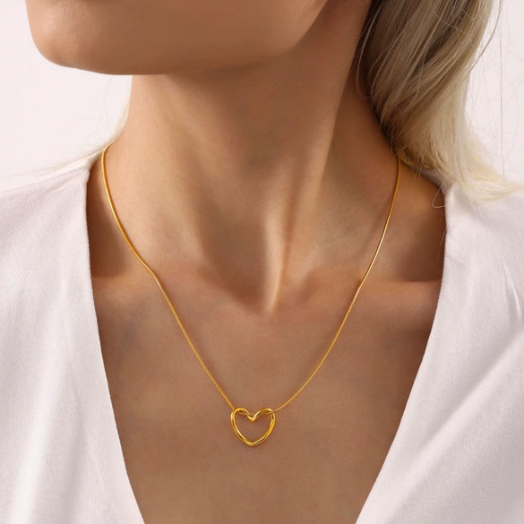 Women's Geometric Fashion 316L Stainless Steel Clavicle Necklace 18K Real Gold Plated