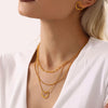 Women's Geometric Fashion 316L Stainless Steel Clavicle Necklace 18K Real Gold Plated