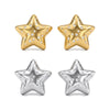 Women's Geometric Five Pointed Star Stainless Steel Earrings With Rhinestone Inlay And Gold Plated Finish Simple Fashion Jewelry