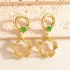 Women's Geometric Fivepointed Star Zircon Drop Earrings With Stainless Steel Posts Electroplated Alloy Fashion Jewelry
