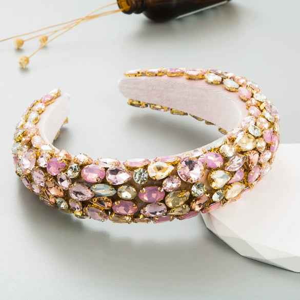 Women's Geometric Flannel Rhinestone Diamond Inlaid Headband