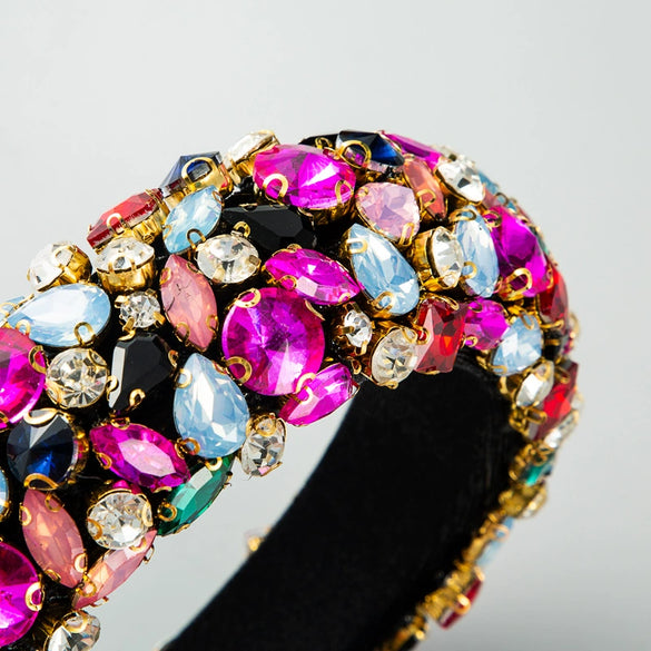 Women's Geometric Flannel Rhinestone Diamond Inlaid Headband